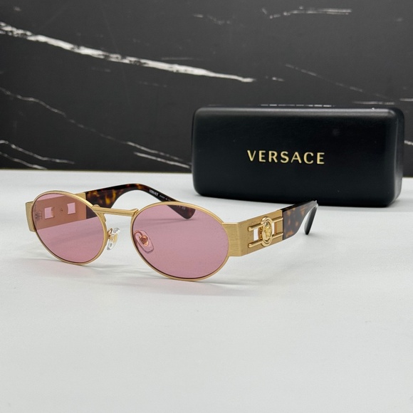 NEW MOD 2264 1002/84 VERSACE WOMEN SUNGLASSES VE2264 100284 GOLD VE2264 1002/84 - Picture 1 of 11